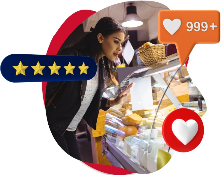 Mujer sonriendo con emojis